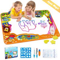 Betheaces Water Drawing Mat Aqua Magic Doodle Kids Toys Mess Free Coloring Painting Educational Writing Mats Xmas Gift for Toddlers Boys Girls Age of 2,3,4,5,6 Year Old 34.5" X 22.5" in 6 Colors