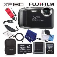 Fujifilm FinePix XP130 Waterproof Digital Camera (Silver) Value Accessory Bundle with 32GB Memory Card + Floating Wrist Strap + Professional Cleaning Kit + Much More