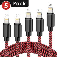 MFI Certified Lightning Cable 5Pack 3ft 6ft 10ft Nylon Braided USB Fast Charging& Syncing Cord Compatible iPhone Charger XS/Max/XR/8/Plus/ 7/Plus/6S/Plus/11/Pro Max