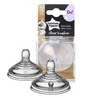 Tommee Tippee Closer to Nature Baby Bottle Nipple Replacement, Extra Slow Flow, 0+ Months, Level 0 - 2 Count