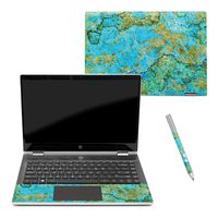 Mightyskins Skin Compatible with Hp Pavilion X360 14" (2018) - Teal Marble | Protective, Durable, and Unique Vinyl Decal Wrap Cover | Easy to Apply, Remove, and Change Styles | Made in The USA