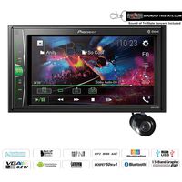 Pioneer MVH-210EX 6.2" Double Din Digital Multimedia Receiver with Backup Camera with Sound of Tri-State Lanyard Bundle