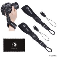Wrist Straps for DSLR and Compact Cameras - 2 Pack - Extra Strong and Durable - Comfortable Neoprene Bracelet - Adjustable Fit - Quick Release Clip - Extra Tethers and Cleaning Cloth Included