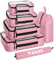 Veken 6 Set Packing Cubes, Travel Luggage Organizers with Laundry Bag & Shoe Bag