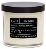 Lulu Candles | Jasmine Infused Bergamot | Luxury Scented Soy Jar Candle | Hand Poured in The USA | Highly Scented & Long Lasting | Small - 6 Oz.