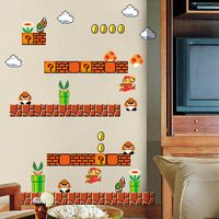 HomeEvolution Giant Super Mario Build a Scene Peel and Stick Wall Decals Stickers for Kids Boys Nursery Wall Art Room Decor