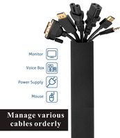 Cable Management Sleeve Cable Sleeves Best Cords Organizer System for TV Computer Office Home Entertainment DIY, 39-40" /1PC Black&White 2PCS