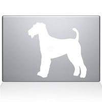 The Decal Guru Airedale Terrier Love Silhouette Decal Vinyl Sticker, 15" MacBook Pro (2016 & Newer Models), White (2335-MAC-15X-W)