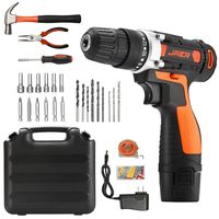 Jaer Cordless Power Drill and Home Tool Kit, Set with 3/8 Inches Keyless Chuck 28 Pcs Screwdriver Bits
