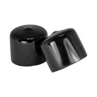 Prescott Plastics 1 1/4 Inch Round Black Vinyl End Cap, Flexible Pipe Post Rubber Cover (10)