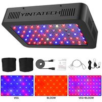 600W LED Grow Light, Growing Lamp Full Spectrum for Indoor Hydroponic Greenhouse Plants Veg and Flower with Double Switch & Dual Chip, Daisy Chain, UV & IR, Adjustable Rope Hanger (60pcs 10W LEDs)