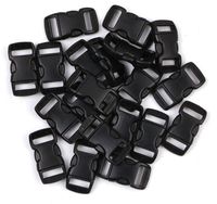 Penta Angel 3/8 Inch Black Plastic Curved Buckle DIY Craft Webbing Contoured Side Quick Release Buckle for Bracelets Backpack Tactical Bag and Gear (20 PCS)