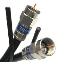 150ft TRI-Shield 3Ghz Aerial RG6 Messenger Coax Cable 18AWG w/Ground Messenger Pole to Pole to Building Weather Seal All Brass CONNECTORS UL ETL HD Satellite Assembled in USA