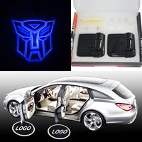 Spoya Blue The Transformers Autobots Wireless Magnetic Car door step LED welcome logo shadow light projection projector light