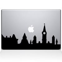 The Decal Guru 2075-MAC-15P-BLA London City Skyline Decal Vinyl Sticker, Black, 15" MacBook Pro (2015 & Older)