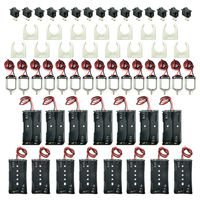 EUDAX 15set Rectangular DC Motor Mini Electric Motor 1.5-3V 24000RPM with 9.8" Lead Wires with 2 x 1.5V AA Battery Holder Case and Motor Mounting Bracket Holder for DIY Toys