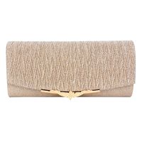 TENDYCOCO Fashionable Evening Shoulder Bag for Woman, Lady Clutch Prom Party Wedding Envelope Handbag(Champagne)