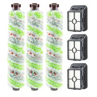 2306A,1785A Replacements 3 Pack Multi Surface Pet Brush Roll 2306A and 3 Pack 1866 Vacuum Filter Compatible with Bissell CrossWave 1785 2306 2551 Wet Dry Vacuum Cleaner
