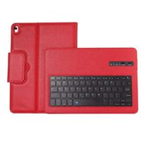 JKRED for iPad 10.2 inch 2019 Case, Ultra Slim Durable Removable Wireless Rechargeable Keyboard Flip Leather Case Cover for iPad 2019, 70 Hours Working Time (Red)