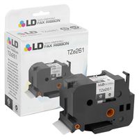 LD Compatible Label Tape Cartridge Replacement for Brother TZe261 1.5 Inch (Black on White)