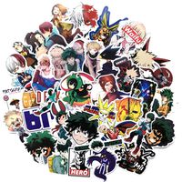 Auceo My Hero Academia Anime Laptop Sticker 73pcs Vinyl Skateboard Water Bottle Computer Travel Case Guitar Snowboard Luggage Car Bike Phone Graffiti Decal