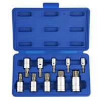 Neiko 10056A XZN Triple Square Spline Bit Socket Set, S2 Steel | 10-Piece Set | Metric 4mm - 18mm