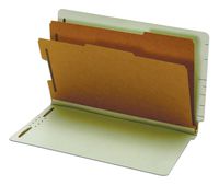 Pendaflex Pressboard End-Tab Classification Folders, Legal Size, 2 Dividers, 2.5" Expansion, Light Green, 10/BX (23324)
