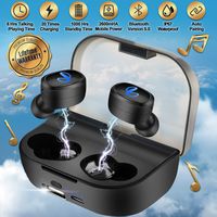 Wireless Earbuds, Waterproof Bluetooth Earbuds 5.0 with Mic, Wireless Bluetooth Earphones with 2600mAh Charging Case for Running Mini In-Ear Earbuds Stereo Compatible iOS Android Huawei Samsung Phone
