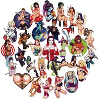 Sexy Devil Girl Laptop Stickers Car Skateboard Motorcycle Bicycle Luggage Guitar Bike Decal 50Pcs Pack(C)
