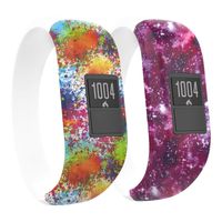 MoKo Band Vivofit JR, [2 Pack] Soft Silicone Printing Pattern Unadjustable Replacement Strap Garmin JR/Vivofit JR 2 / Vivofit 3 Wristband, Large Size - Colorful C