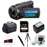 Sony FDR-AX33 4K Camcorder with 64GB Deluxe Accessory Bundle