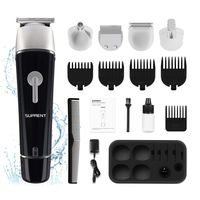 SUPRENT Beard Trimmer Men, Fast&Quick Charge,Li-ion Battery,5-in-1&100% Waterproof Beard Trimmer with Sideburns Trimmer,Facial Trimmer,Nose Hair Trimmer,Cordless Close Beard Trimmer