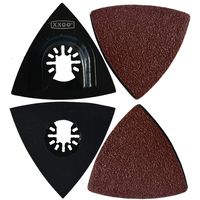 XXGO 102 Pcs 3-1/8 Inch Triangle 60 80 100 120 240 Grits Oscillating Multi Tool Sanding Pads Accessories Kits Compatible with Bosch,Dewalt,Dremel,Fein,Harbor Freight,Ridgid,Ryobi,Rockwell XG8020102