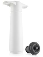 Vacu Vin White Pump with Wine Saver stoppers - Keeps wine fresh for up to 10 days (White 1 Stopper)