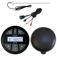 Enrock Marine Boat Audio Package: AM/FM Bluetooth AUX/USB Gauge Style Stereo PRV-90 Receiver, USB/AUX Interface Mount, AM/FM Antenna, Radio Cover