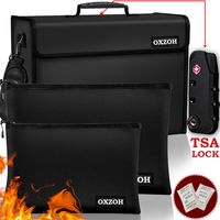 Fireproof Bag with Lock (TSA Approved) | Fireproof Document Bags XXXL Size (17 x 12 x 6 inch), A4 & A5 Size | Waterproof Fireproof Document Box | Firebox for Document Storage | Firebag Safe