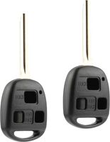 Key Fob Keyless Entry Remote Shell Case & Pad fits 1998-2007 Toyota Land Cruiser / 2008-2009 Toyota FJ Cruiser (HYQ1512V, 89070-60090), Set of 2