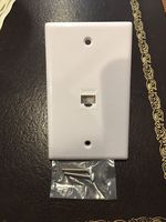 CMT: 1 Port White Wall Plate W/ CAT6 RJ45 Double Female Inline Coupler Ethernet Jack (White)