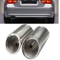 Funnytoday365 2Pcs Set Muffler Exhaust Tail Pipe Tip Chrome For Bmw E90 E92 325I 328I 3 Series 2006-2010