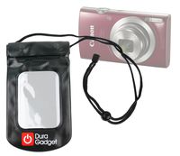 DURAGADGET Durable Black Travel Water-Resistant Pouch Case - Compatible with New Canon ELPH 360 HS/Canon Powershot ELPH 180 / Canon Powershot ELPH 190 is Cameras - with Adjustable Neck Strap