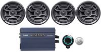 4 Hifonics TPS-CM65B 6.5" Marine Speakers+Amp+Bluetooth Control Boat/ATV/UTV/RZR