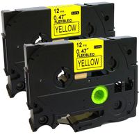 NEOUZA 2PK Compatible for Brother P-Touch Laminated TZe TZ Label Tape Cartridge 12mm x 8m (TZ-Fx631 TZe-Fx631 Flexible ID Cable Wire Black on Yellow)