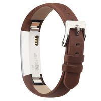 iGK Leather Replacemnt Bands Compatible for Fitbit Alta and Fitbit Alta HR, Genuine Leather Wristbands with Stainless Steel Buckle Coffee Brown