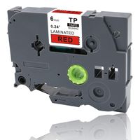 WJHHC 1PK Compatible with Brother P-Touch Black Red TZ 411 Tze-411 TZe 411 Laminated Tape PT-D450 PTD210 PT 1290 PT 1890 Ribbon Printer 8m (26.2ft) 6mm (1/4 inch)