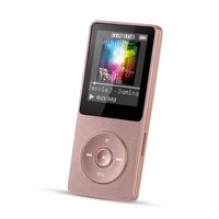 AGPTEK 8GB MP3 Player, 70 Hours Playback Music Player with FM Radio, Voice Recorder, Supports up to 128GB, Rose Gold, A02