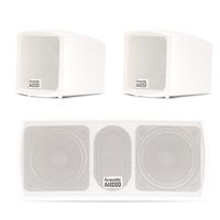 Acoustic Audio AA321W and AA32CW Mountable Indoor Speakers Home Theater 3 Speaker Set