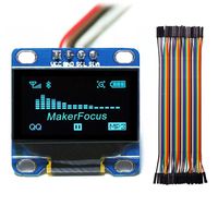 MakerFocus I2c OLED Display, 0.96 Inch IIC Serial LCD LED Module 128 64 for Arduino with 40pcs Du-pont Wire 20CM 40-Pin Female to Female