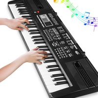 Digital Music Piano Keyboard 61 Key - Portable Electronic Musical Instrument with Microphone Kids Piano Musical Teaching Keyboard Toy for Birthday Christmas Festival Gift