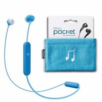 Sony WI-C300 Wireless in-Ear Headphones, Blue (WIC300/L) w/Earphone Case Pouch