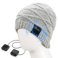 LNKK Bluetooth Beanie Hat, Stylish Knitted Music Beanie Hat Cap with HD Stereo Headphones Earphones Headset Speaker Mic Hands-Free Talking for Men Women Winter Outdoor Fitness